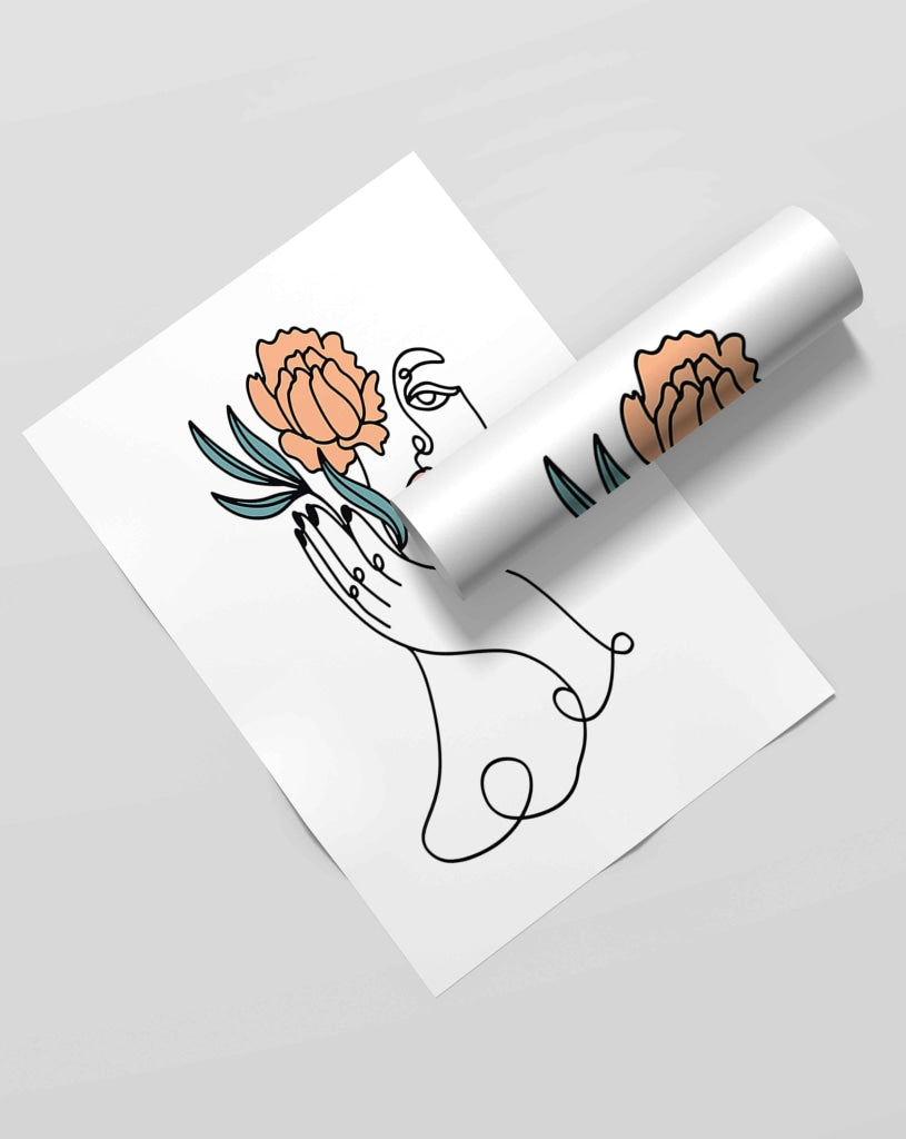 Artistic Line Art Frame For Wall Decor- Funkydecors Xs / Roll Posters Prints & Visual Artwork