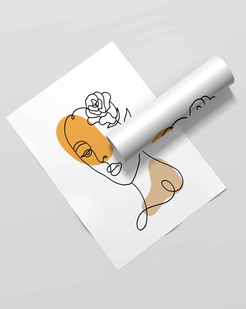 Artistic Line Art Frame For Wall Decor- Funkydecors Xs / Roll Posters Prints &amp; Visual Artwork