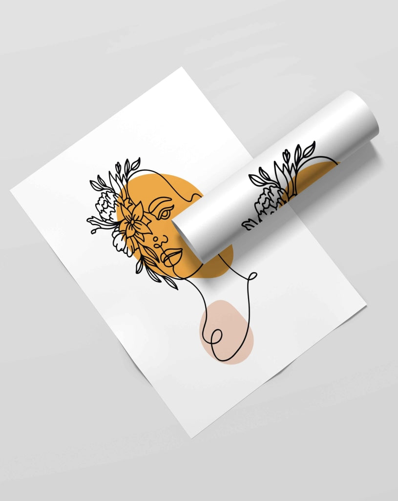 Artistic Line Art Frame For Wall Decor- Funkydecors Xs / Roll Posters Prints & Visual Artwork