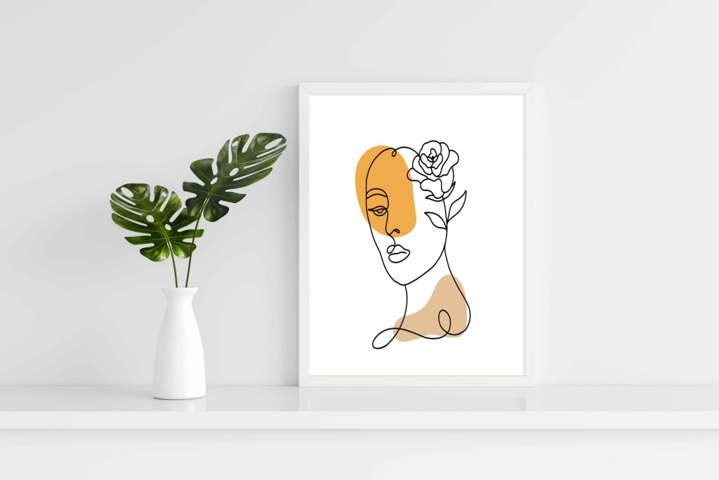 Artistic Line Art Frame For Wall Decor- Funkydecors Xs / White Posters Prints &amp; Visual Artwork