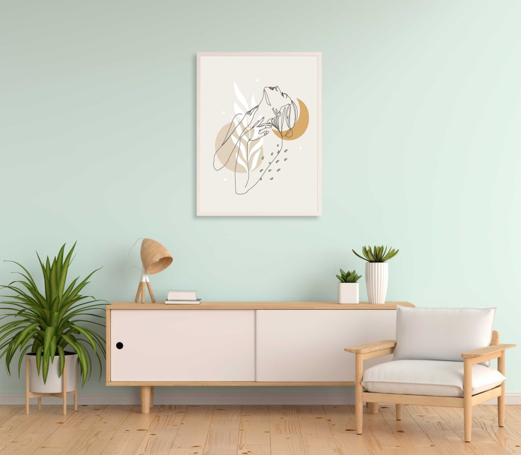 Artistic Line Art Frame For Wall Decor- Funkydecors Xs / White Posters Prints &amp; Visual Artwork