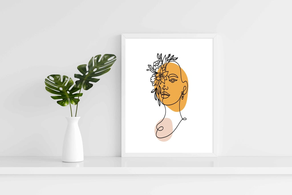 Artistic Line Art Frame For Wall Decor- Funkydecors Xs / White Posters Prints &amp; Visual Artwork