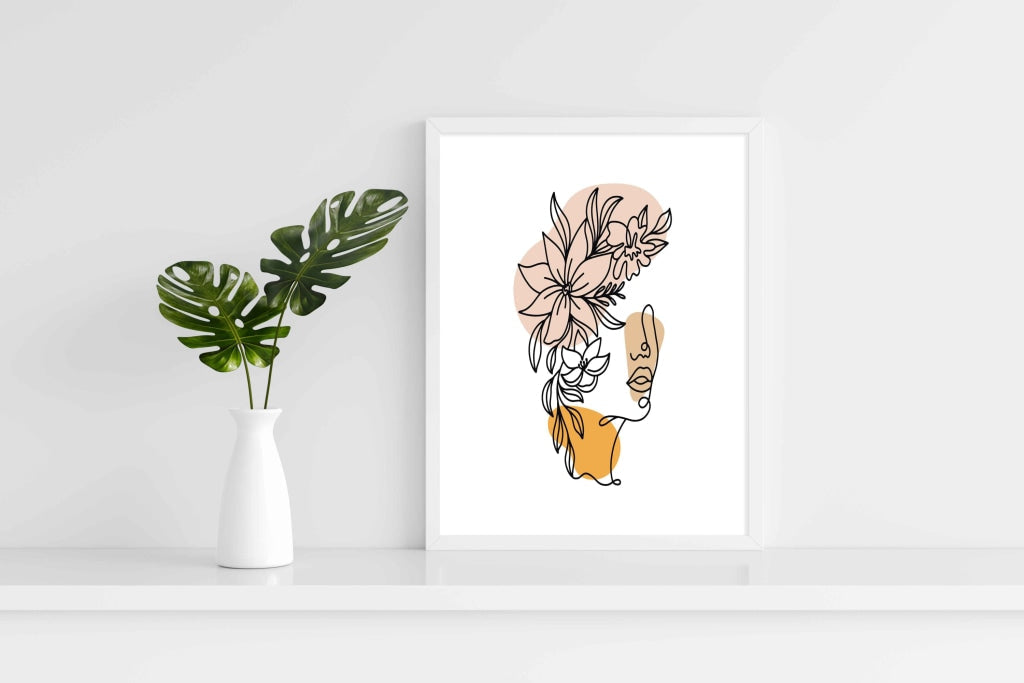 Artistic Line Art Frame For Wall Decor- Funkydecors Xs / White Posters Prints &amp; Visual Artwork