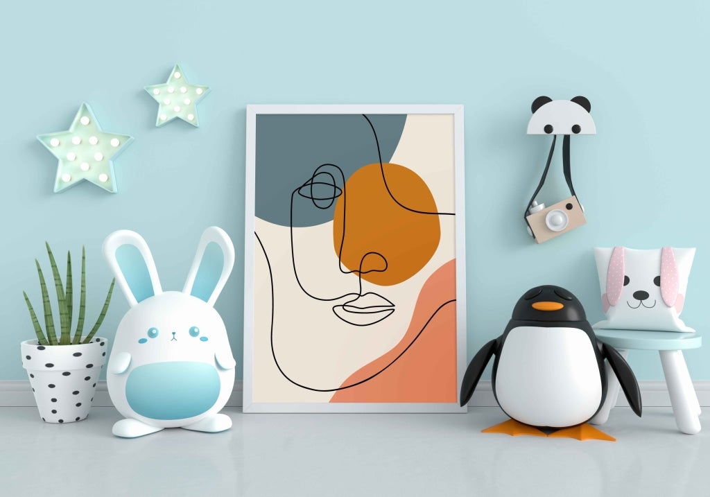 Artistic Line Art Frame For Wall Decor- Funkydecors Xs / White Posters Prints &amp; Visual Artwork