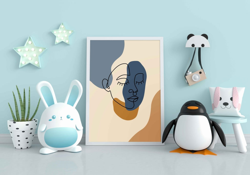 Artistic Line Art Frame For Wall Decor- Funkydecors Xs / White Posters Prints &amp; Visual Artwork