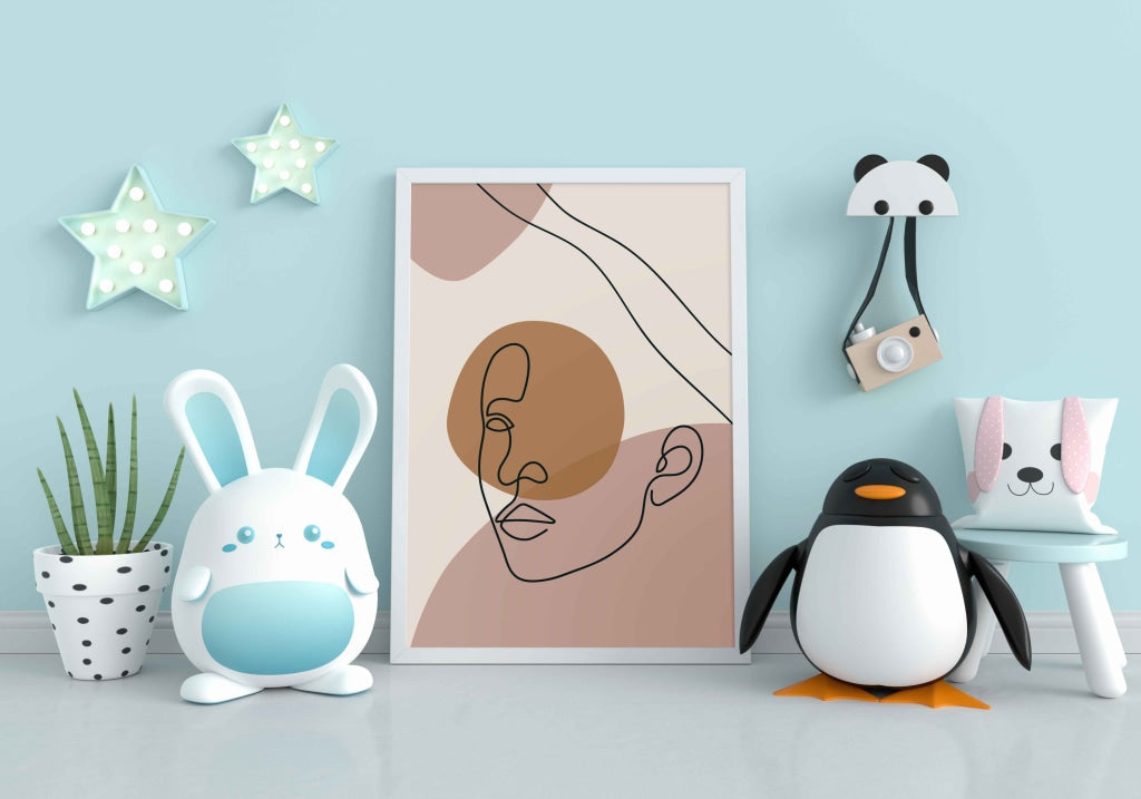 Artistic Line Art Frame For Wall Decor- Funkydecors Xs / White Posters Prints &amp; Visual Artwork
