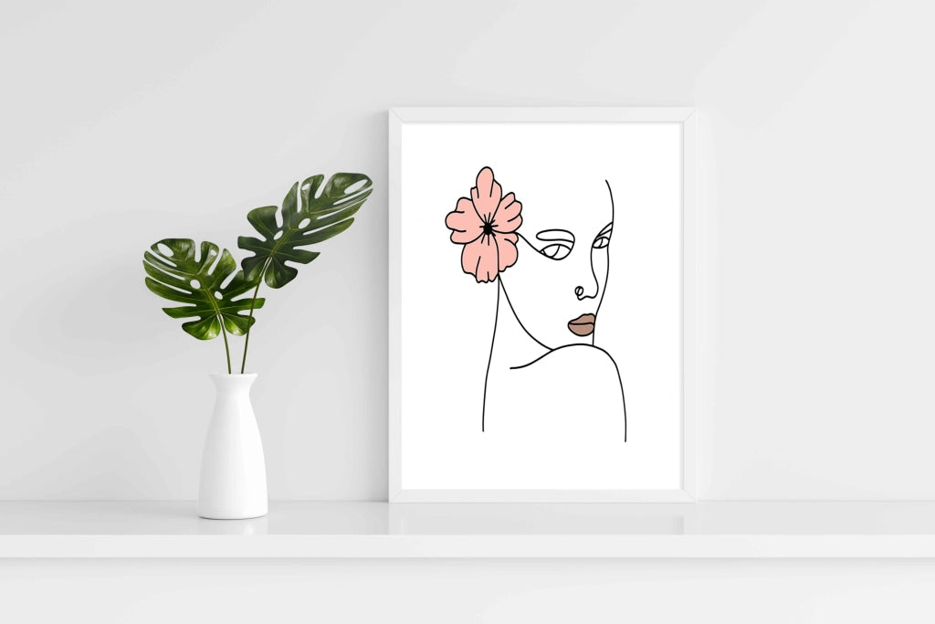 Artistic Line Art Frame For Wall Decor- Funkydecors Xs / White Posters Prints &amp; Visual Artwork