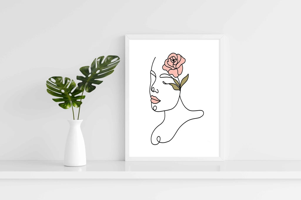 Artistic Line Art Frame For Wall Decor- Funkydecors Xs / White Posters Prints &amp; Visual Artwork