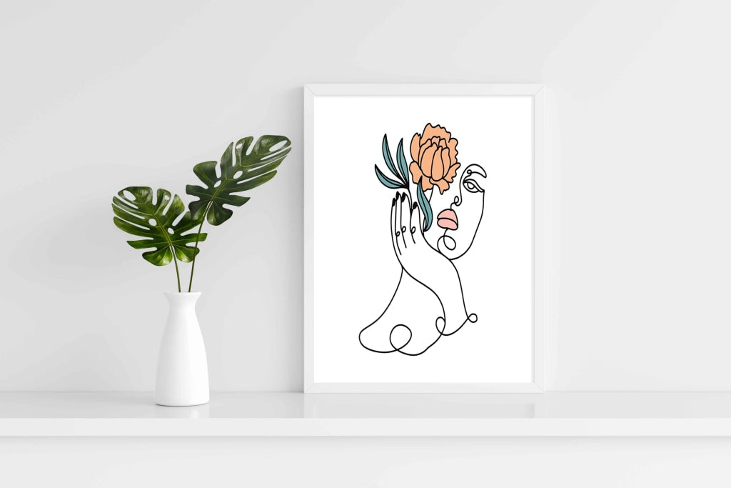 Artistic Line Art Frame For Wall Decor- Funkydecors Xs / White Posters Prints &amp; Visual Artwork