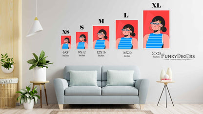 Artistic Women Design Portrait Art Frame For Wall Decor- Funkydecors Posters Prints & Visual Artwork