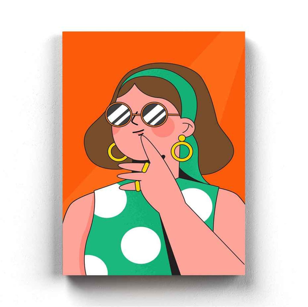Artistic Women Design Portrait Art Frame For Wall Decor- Funkydecors Xs / Canvas Posters Prints &
