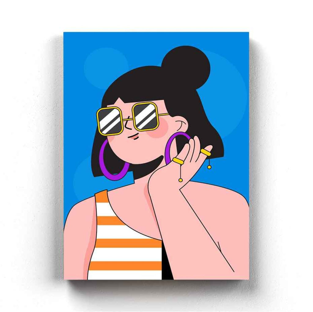 Artistic Women Design Portrait Art Frame For Wall Decor- Funkydecors Xs / Canvas Posters Prints &