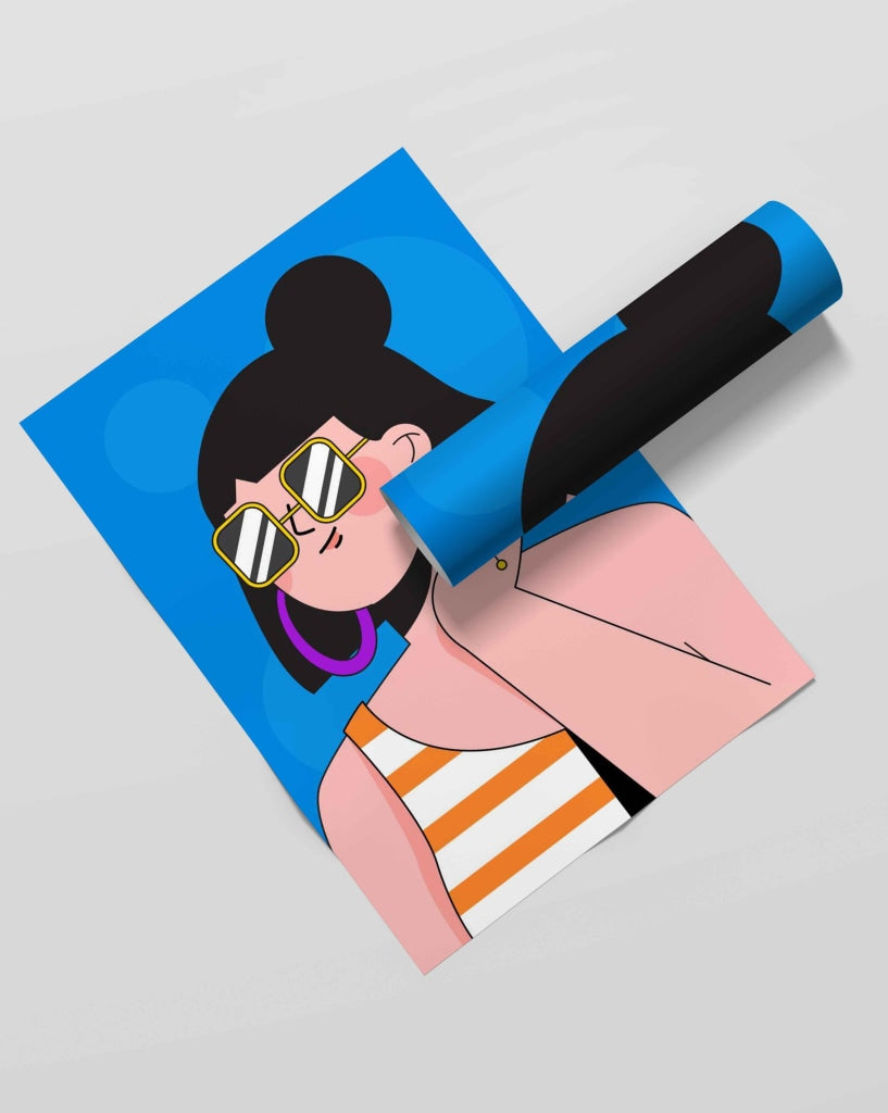 Artistic Women Design Portrait Art Frame For Wall Decor- Funkydecors Xs / Roll Posters Prints &