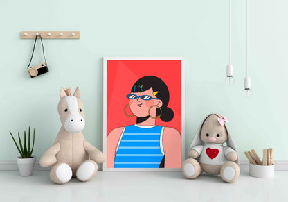 Artistic Women Design Portrait Art Frame For Wall Decor- Funkydecors Xs / White Posters Prints &