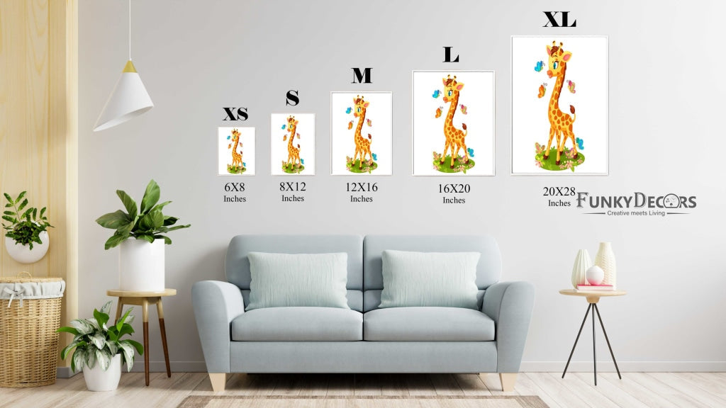 Baby Giraffe - Nursery Art Frame For Wall Decor- Funkydecors Posters Prints &amp; Visual Artwork