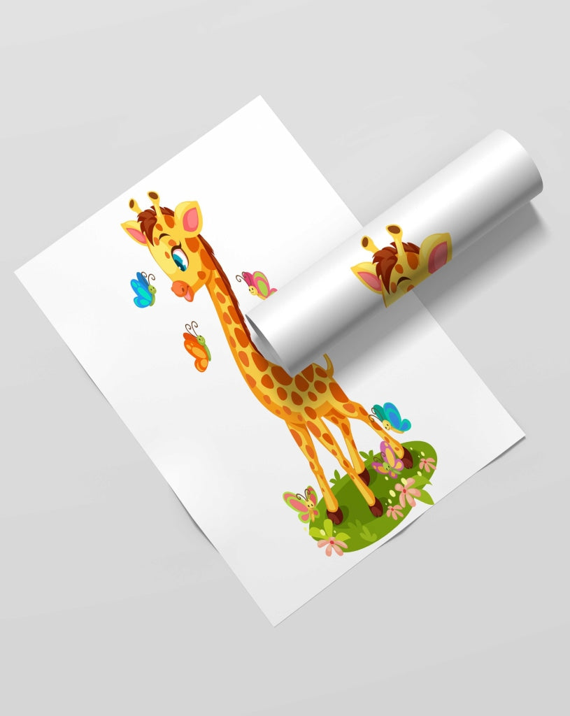 Baby Giraffe - Nursery Art Frame For Wall Decor- Funkydecors Xs / Roll Posters Prints &amp; Visual