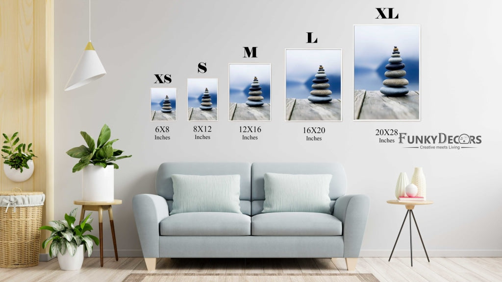 Balancing Pebbles - Nature Art Frame For Wall Decor- Funkydecors Posters Prints &amp; Visual Artwork