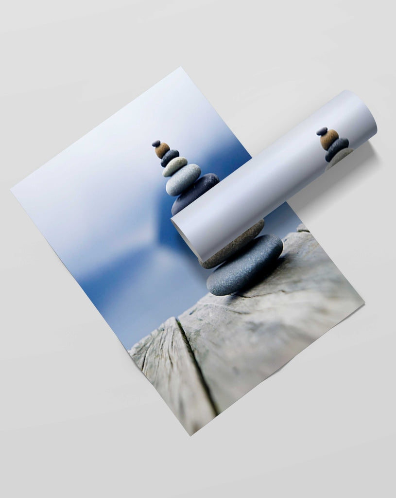 Balancing Pebbles - Nature Art Frame For Wall Decor- Funkydecors Xs / Roll Posters Prints &amp; Visual