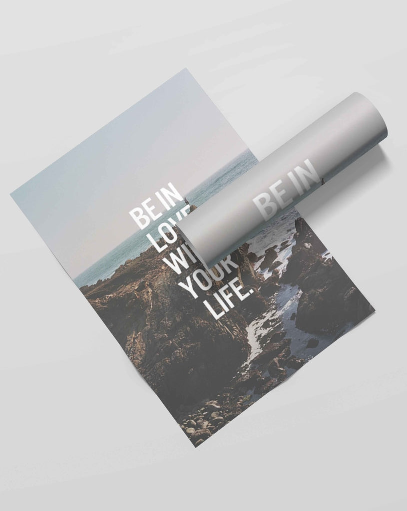 Be In Love With Your Life - Quotes Art Frame For Wall Decor- Funkydecors Xs / Roll Posters Prints &amp;
