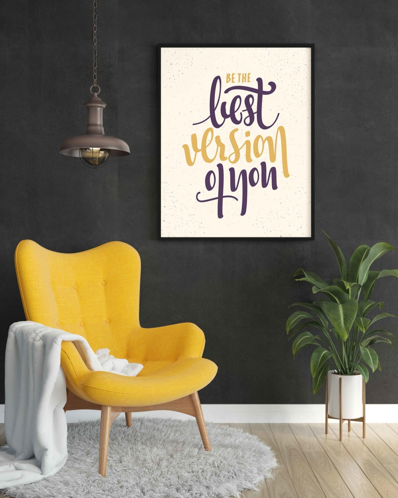Be The Best Version Of You - Life Quotes Art Frame For Wall Decor- Funkydecors Xs / Black Posters