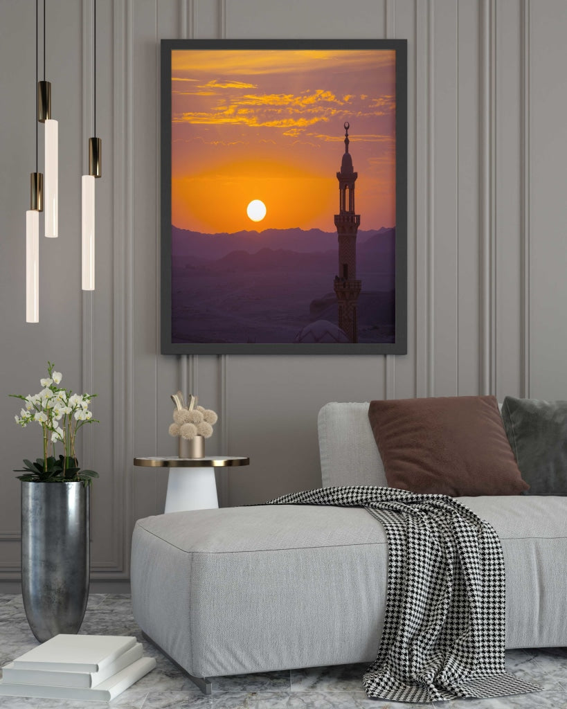 Beauty Of Sunset - Architectural Art Frame For Wall Decor- Funkydecors Xs / Black Posters Prints &