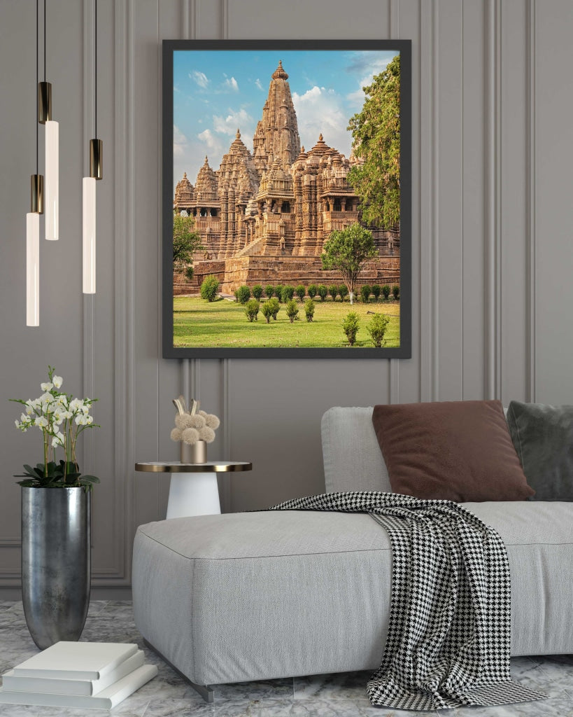 Beauty Of Temple - Architectural Art Frame For Wall Decor- Funkydecors Xs / Black Posters Prints &amp;