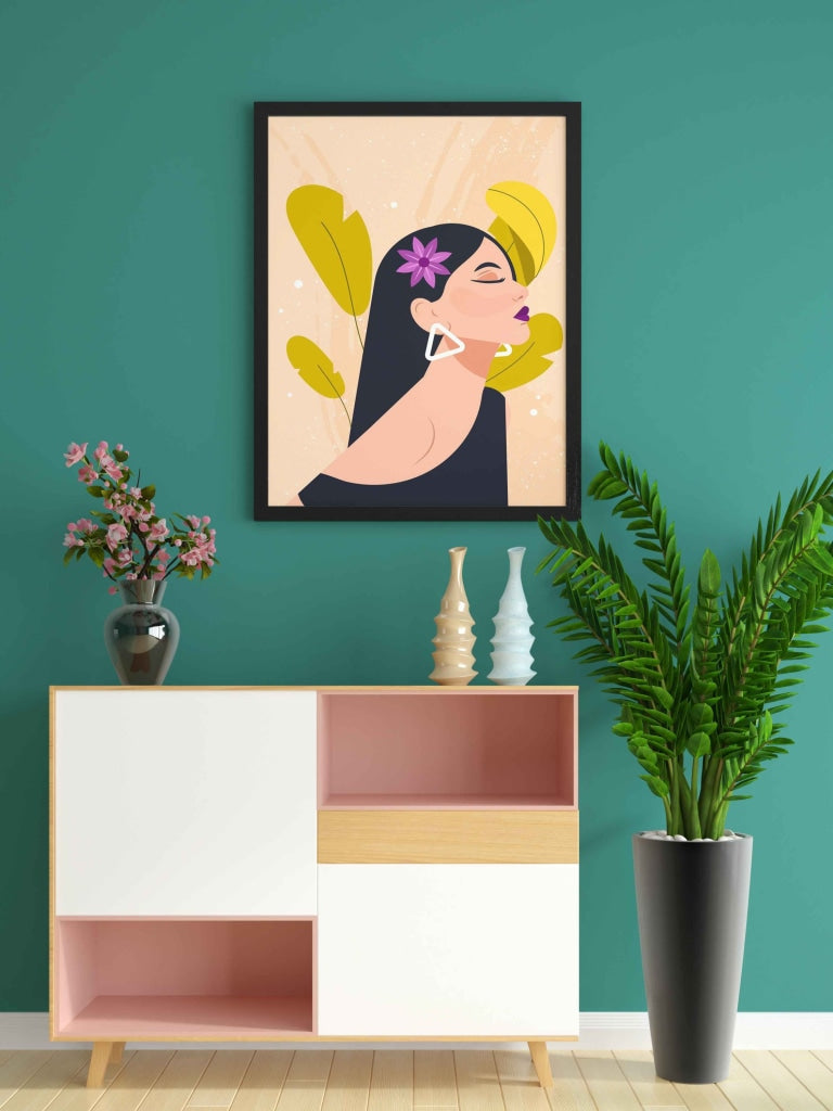 Beauty Portrait Art Frame For Wall Decor- Funkydecors Xs / Black Posters Prints &amp; Visual Artwork