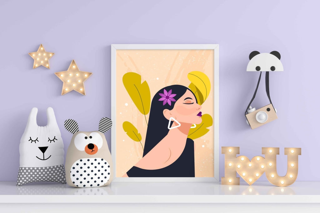 Beauty Portrait Art Frame For Wall Decor- Funkydecors Xs / White Posters Prints &amp; Visual Artwork