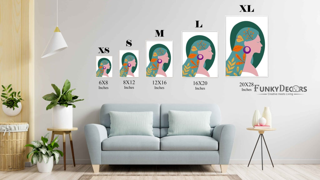 Beauty With Brain Women Portrait Art Frame For Wall Decor- Funkydecors Posters Prints & Visual