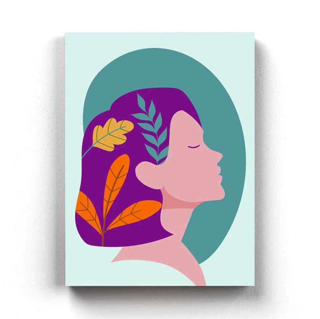 Beauty With Brain Women Portrait Art Frame For Wall Decor- Funkydecors Xs / Canvas Posters Prints &