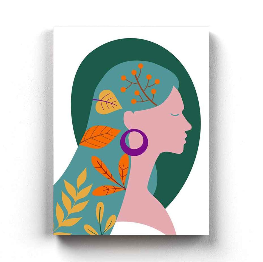 Beauty With Brain Women Portrait Art Frame For Wall Decor- Funkydecors Xs / Canvas Posters Prints &