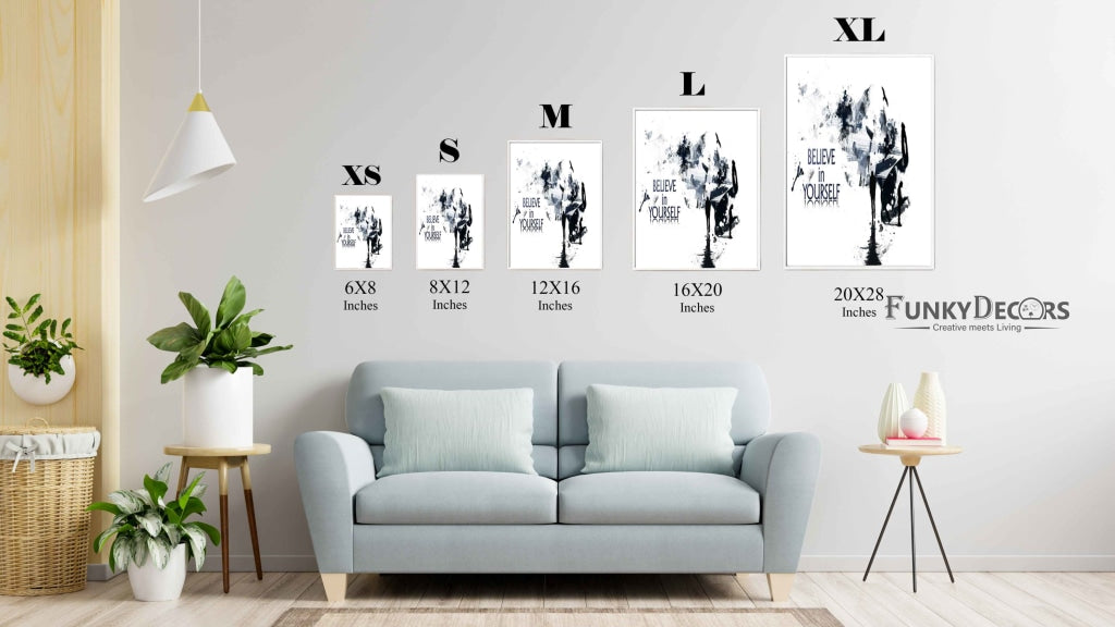 Believe In Yourself - Motivation Quotes Art Frame For Wall Decor- Funkydecors Posters Prints &