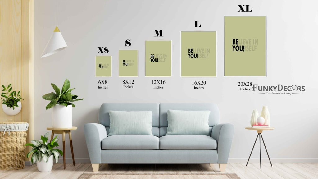 Believe In Yourself - Motivation Quotes Art Frame For Wall Decor- Funkydecors Posters Prints &amp;