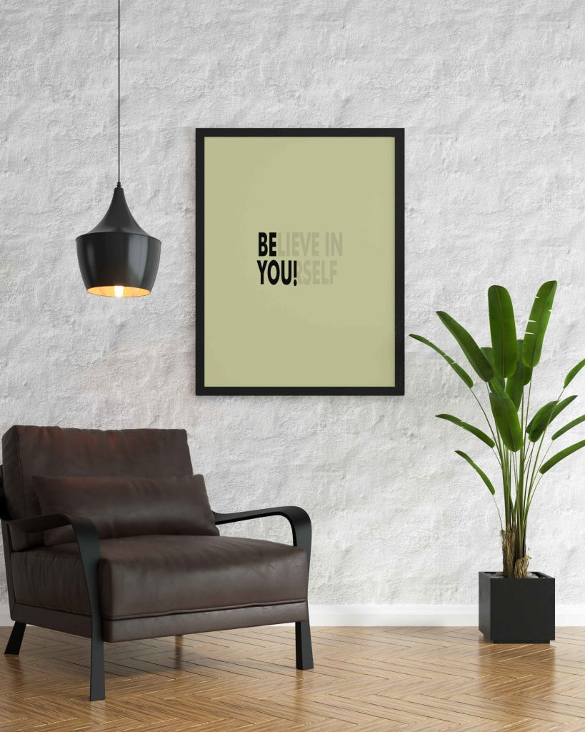 Believe In Yourself - Motivation Quotes Art Frame For Wall Decor- Funkydecors Xs / Black Posters