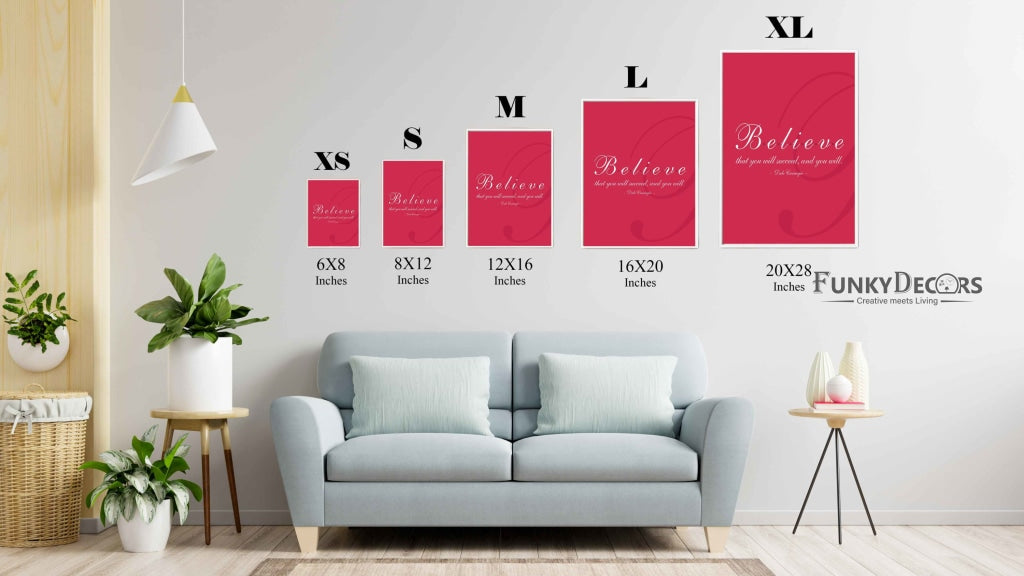 Believe - Inspirational Quotes Art Frame For Wall Decor- Funkydecors Posters Prints &amp; Visual Artwork