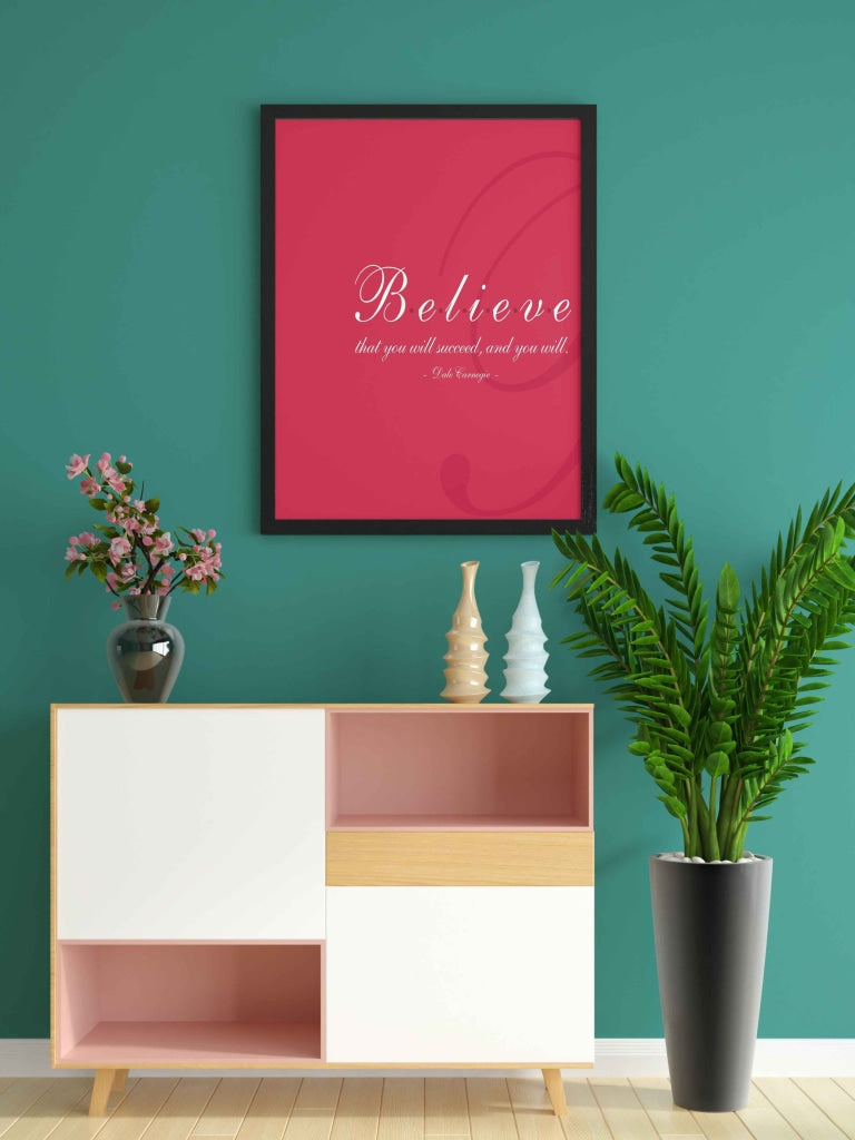 Believe - Inspirational Quotes Art Frame For Wall Decor- Funkydecors Xs / Black Posters Prints &