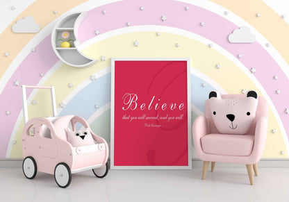 Believe - Inspirational Quotes Art Frame For Wall Decor- Funkydecors Xs / White Posters Prints &