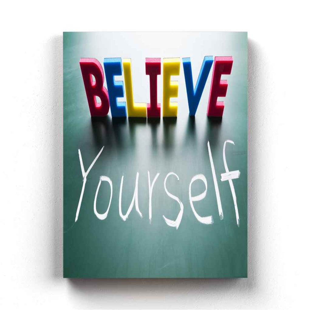 Believe Yourself - Motivational Quotes Art Frame For Wall Decor- Funkydecors Xs / Canvas Posters