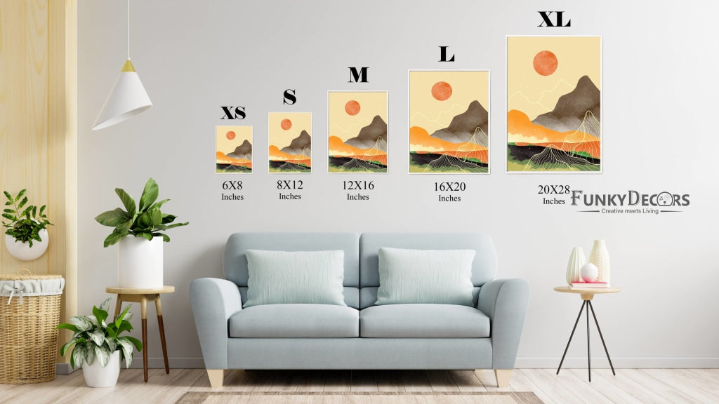 Beyond The Sunset - 3 Panels Abstract Art Frame For Wall Decor- Funkydecors Posters Prints &amp; Visual