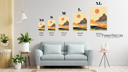 Beyond The Sunset - 3 Panels Abstract Art Frame For Wall Decor- Funkydecors Posters Prints & Visual