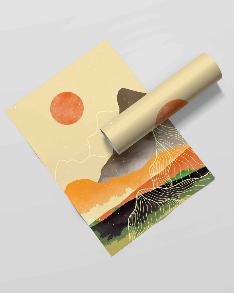 Beyond The Sunset - Abstract Art Frame For Wall Decor- Funkydecors Xs / Roll Posters Prints &amp; Visual