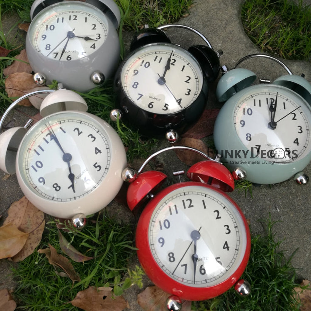Black Royal Retro Style Alarm Kids Room Table Clock-Funkydecors Clocks