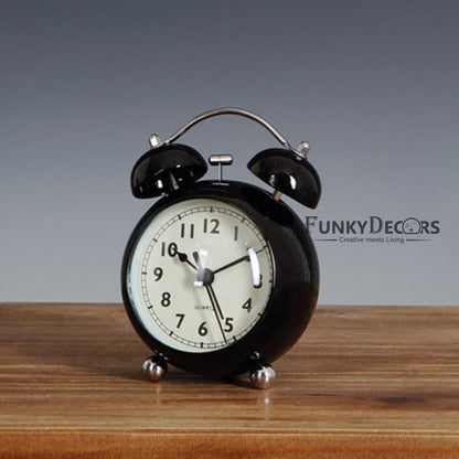 Black Royal Retro Style Alarm Kids Room Table Clock-Funkydecors Clocks