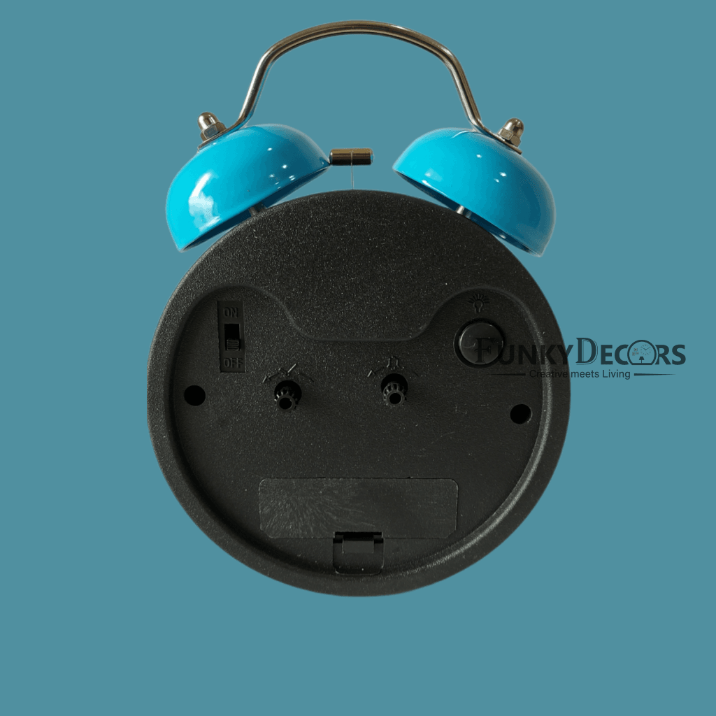 Blue Royal Retro Style Alarm Kids Room Table Clock-Funkydecors Clocks