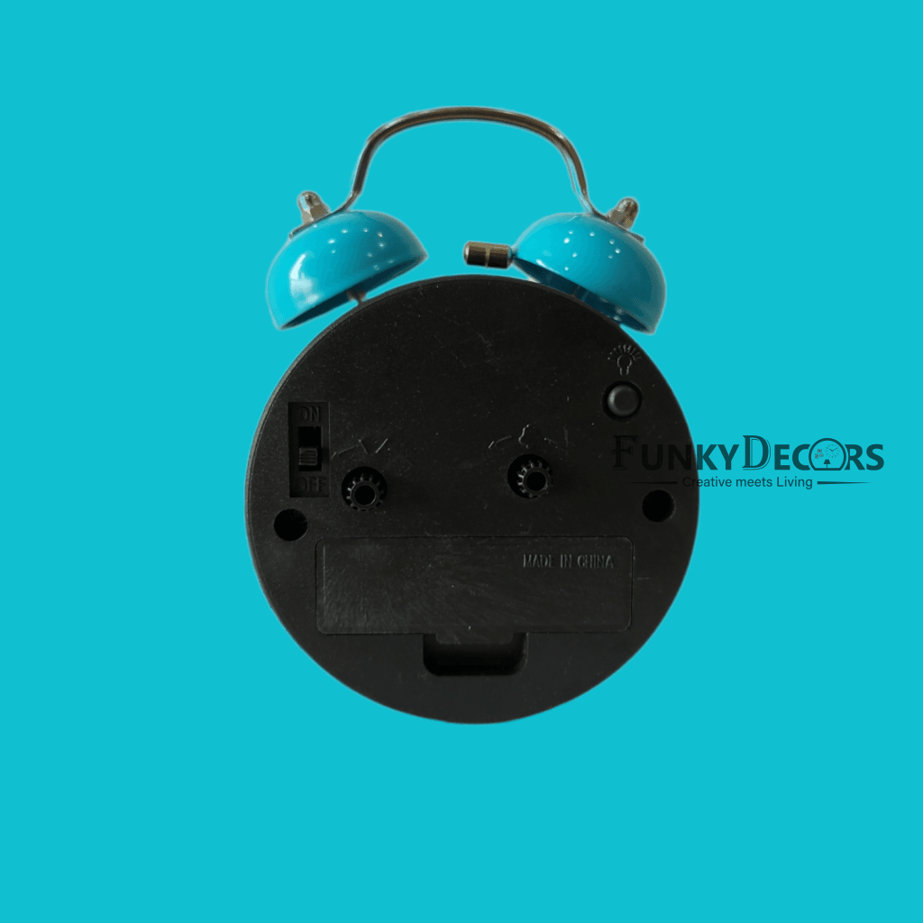 Blue Royal Retro Style Alarm Kids Room Table Clock-Funkydecors Clocks