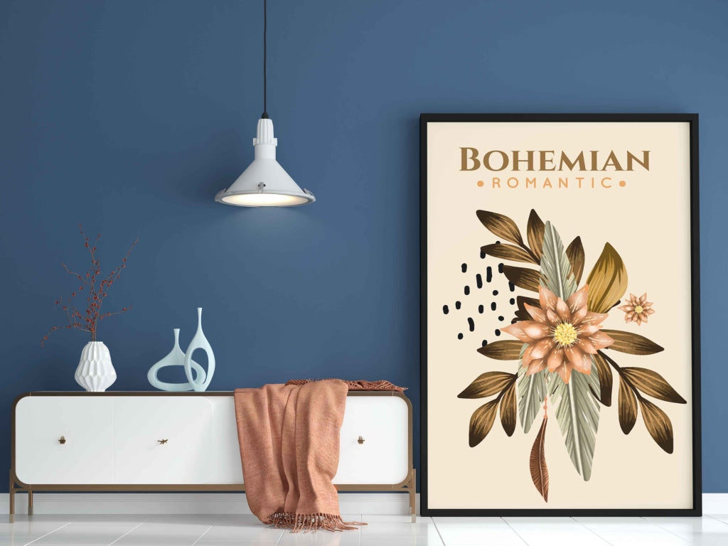 Bohemian Romantic -Boho Art Frame For Wall Decor- Funkydecors Xs / Black Posters Prints &amp; Visual
