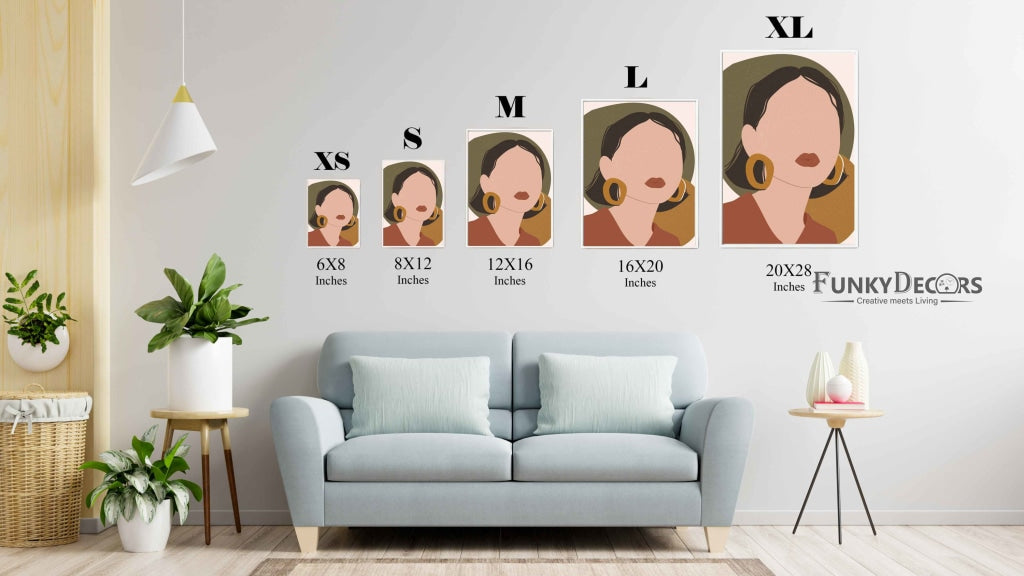 Boho Abstract Women Portrait Art Frame For Wall Decor- Funkydecors Posters Prints & Visual Artwork