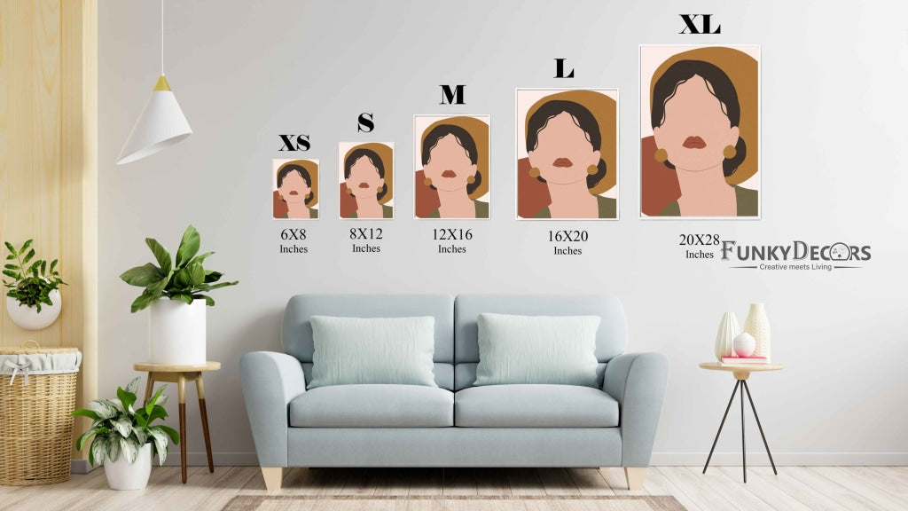 Boho Abstract Women Portrait Art Frame For Wall Decor- Funkydecors Posters Prints & Visual Artwork