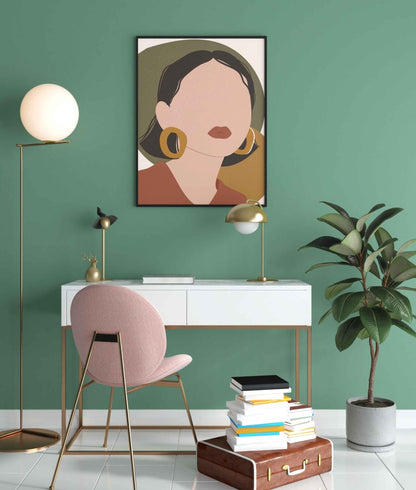 Boho Abstract Women Portrait Art Frame For Wall Decor- Funkydecors Xs / Black Posters Prints &