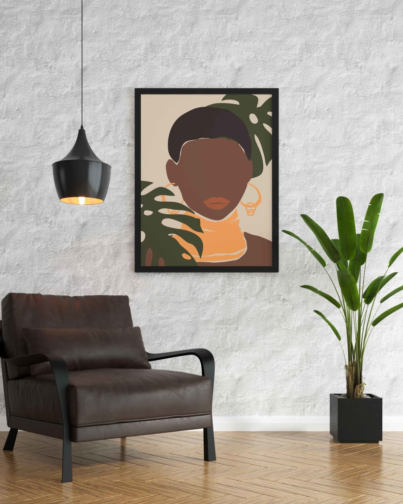 Boho Black Women Art Frame For Wall Decor- Funkydecors Xs / Posters Prints &amp; Visual Artwork